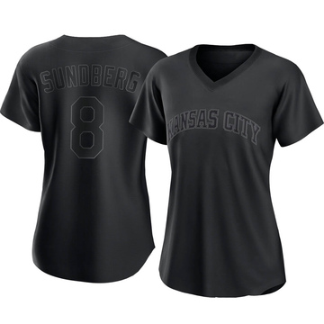 Black Authentic Jim Sundberg Women's Kansas City Royals Pitch Fashion Jersey