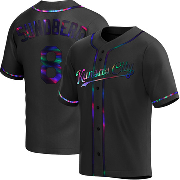 Black Holographic Replica Jim Sundberg Men's Kansas City Royals Alternate Jersey
