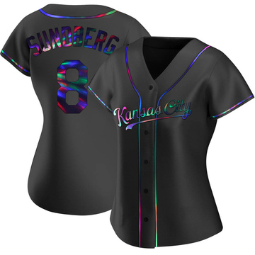 Black Holographic Replica Jim Sundberg Women's Kansas City Royals Alternate Jersey