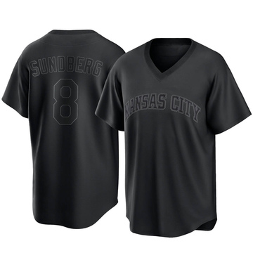 Black Replica Jim Sundberg Men's Kansas City Royals Pitch Fashion Jersey