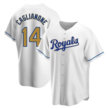 Gold Replica Jac Caglianone Men's Kansas City Royals White Home Jersey