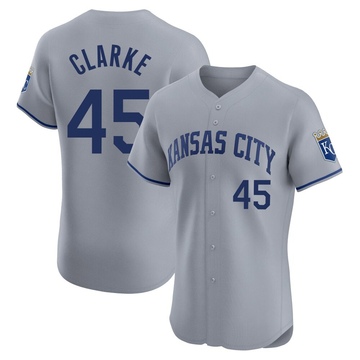 Gray Elite Taylor Clarke Men's Kansas City Royals Road Jersey
