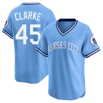 Light Blue Limited Taylor Clarke Men's Kansas City Royals Throwback Cooperstown Collection Jersey