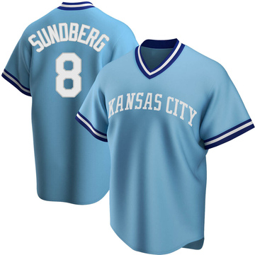Light Blue Replica Jim Sundberg Youth Kansas City Royals Road Cooperstown Collection Jersey
