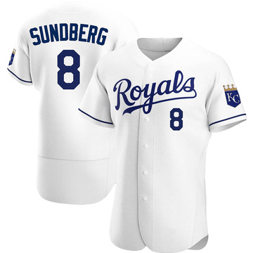 White Authentic Jim Sundberg Men's Kansas City Royals Home Jersey