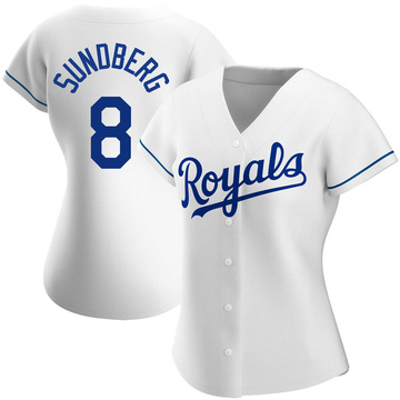 White Authentic Jim Sundberg Women's Kansas City Royals Home Jersey