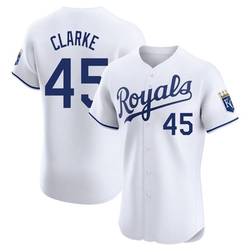White Elite Taylor Clarke Men's Kansas City Royals Home Jersey