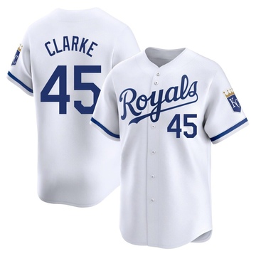 White Limited Taylor Clarke Youth Kansas City Royals Home Jersey